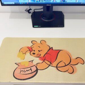 Cartoon Bear Pattern Long Mouse Pad Anti-Slip Casual Desk Mat